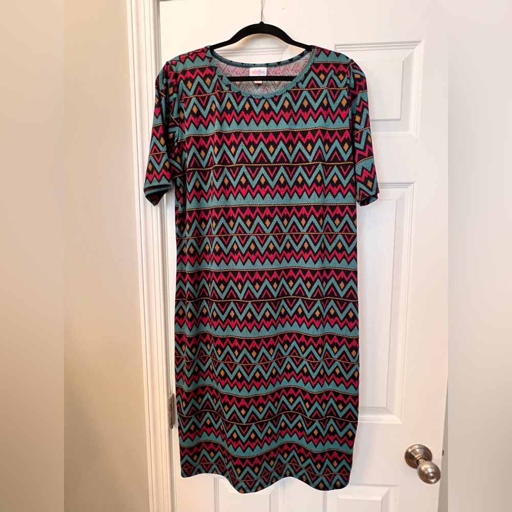 LuLaRoe Aztec Print T-shirt Dress - Size 2XL